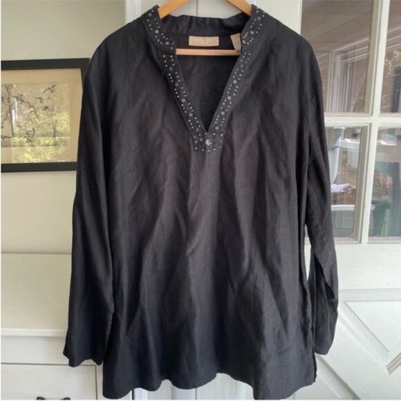 Kate Hill Women's Linen Tunic Top - Picture 5 of 11